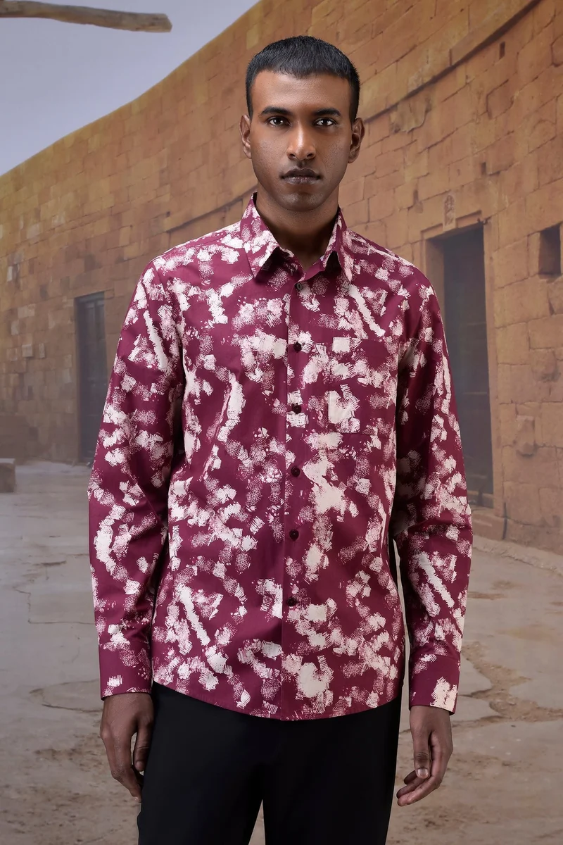 Genes Lecoanet Hemant Cherry Lacquer Brushstroke PrintÂ Shirt